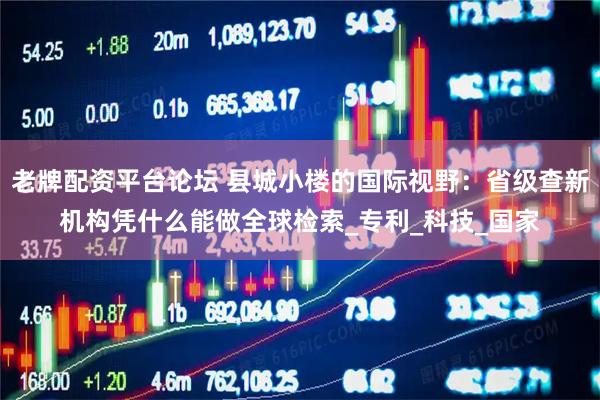 老牌配资平台论坛 县城小楼的国际视野：省级查新机构凭什么能做全球检索_专利_科技_国家